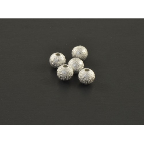 SILVER PLATED STARDUST 6MM ROUND BEAD